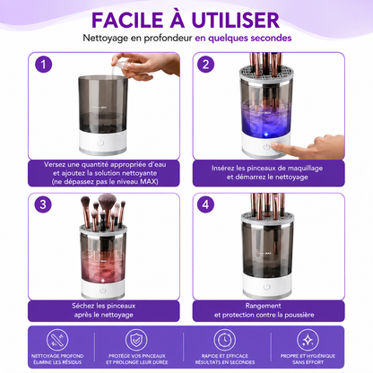 Nettoyeur de brosse de maquillage électrique Portable