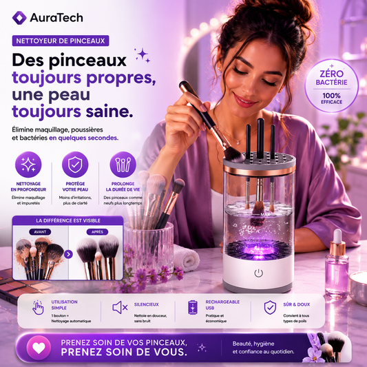 Nettoyeur de brosse de maquillage électrique Portable