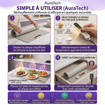 Plaque Chauffante Electrique Pliable en Silicone