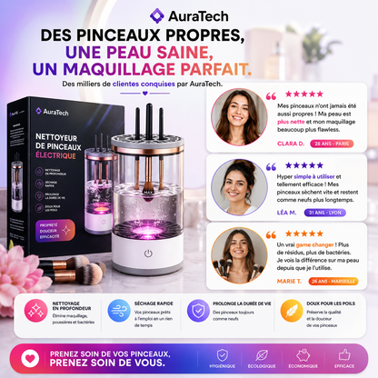 Nettoyeur de brosse de maquillage électrique Portable