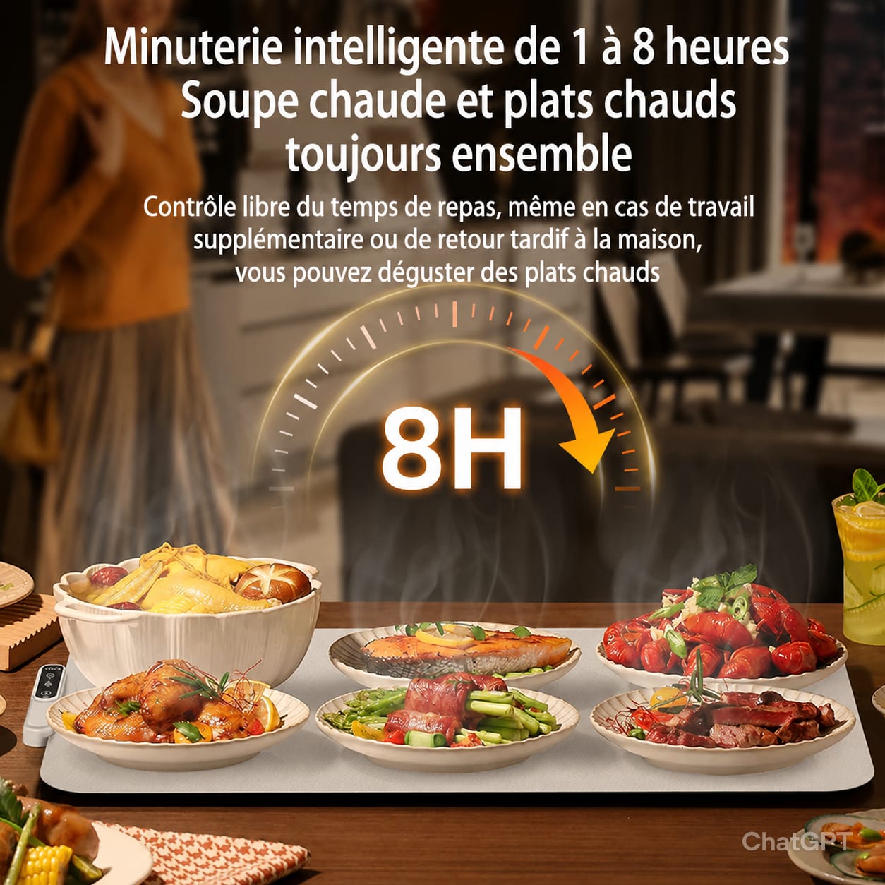 Plaque Chauffante Electrique Pliable en Silicone