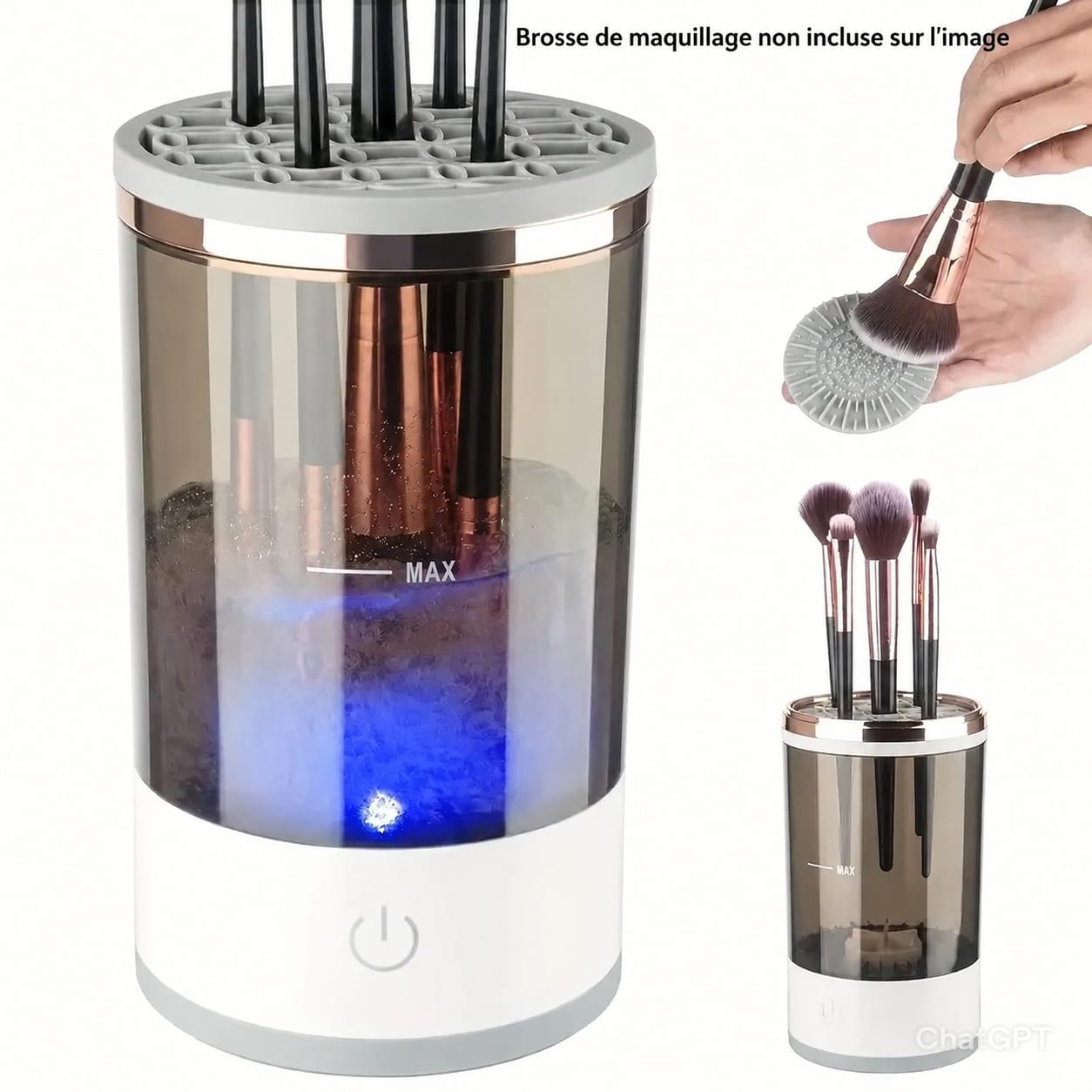 Nettoyeur de brosse de maquillage électrique Portable