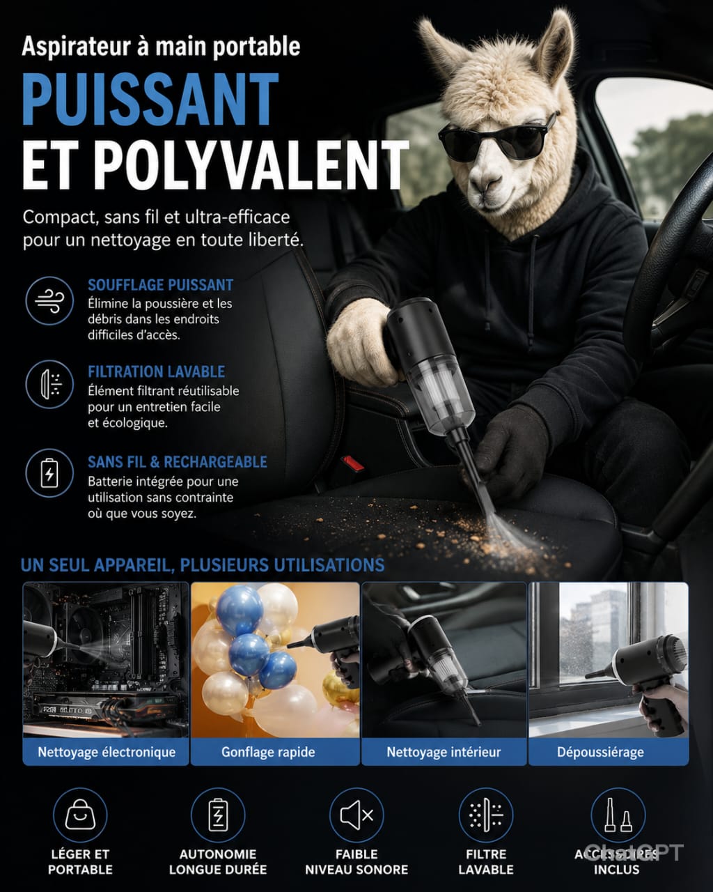 Aspirateur sans fil multi-usage